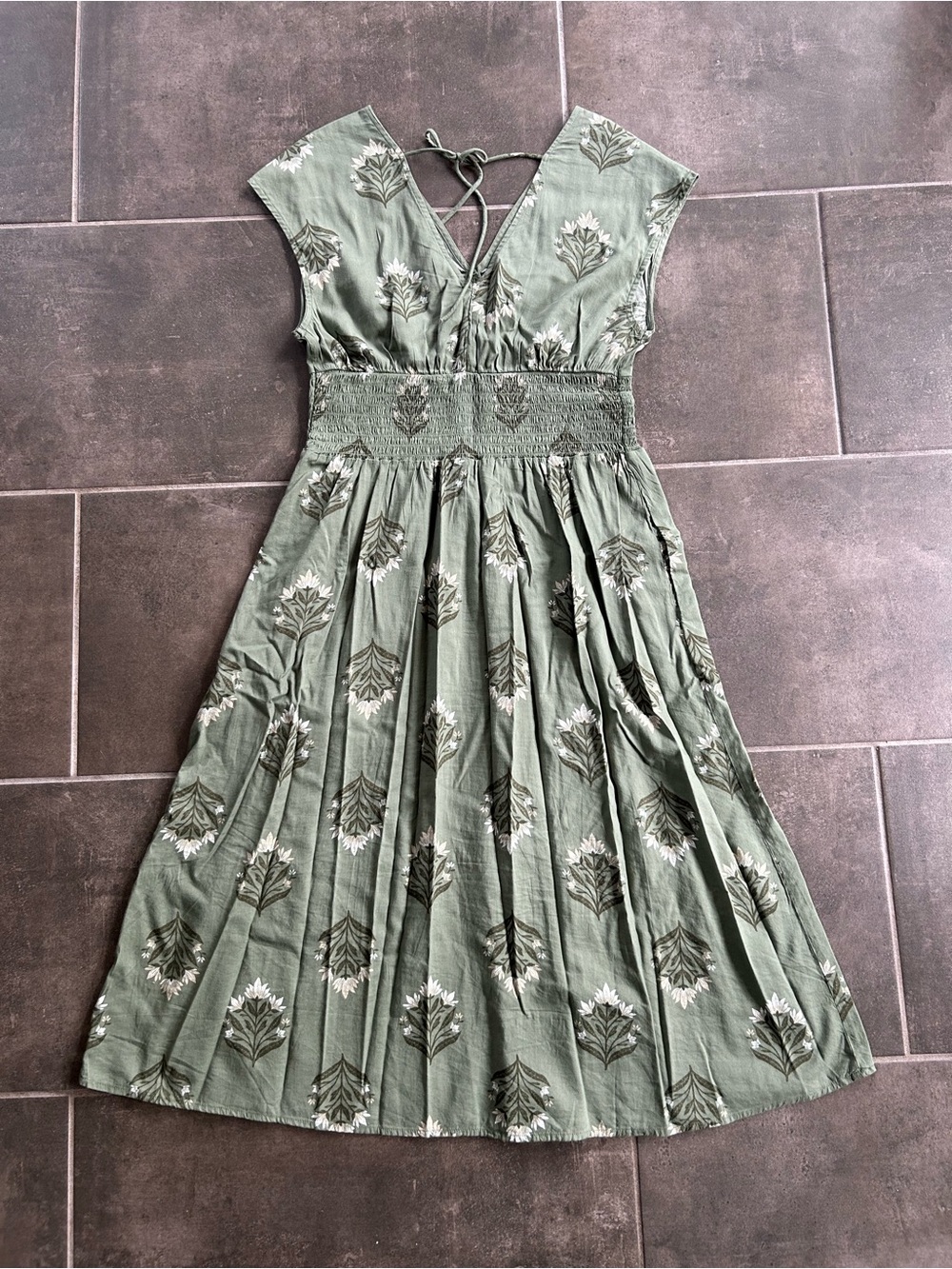 Old Navy Olive Green Floral Dress